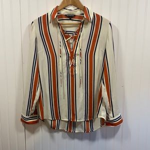 Express striped v-neck blouse